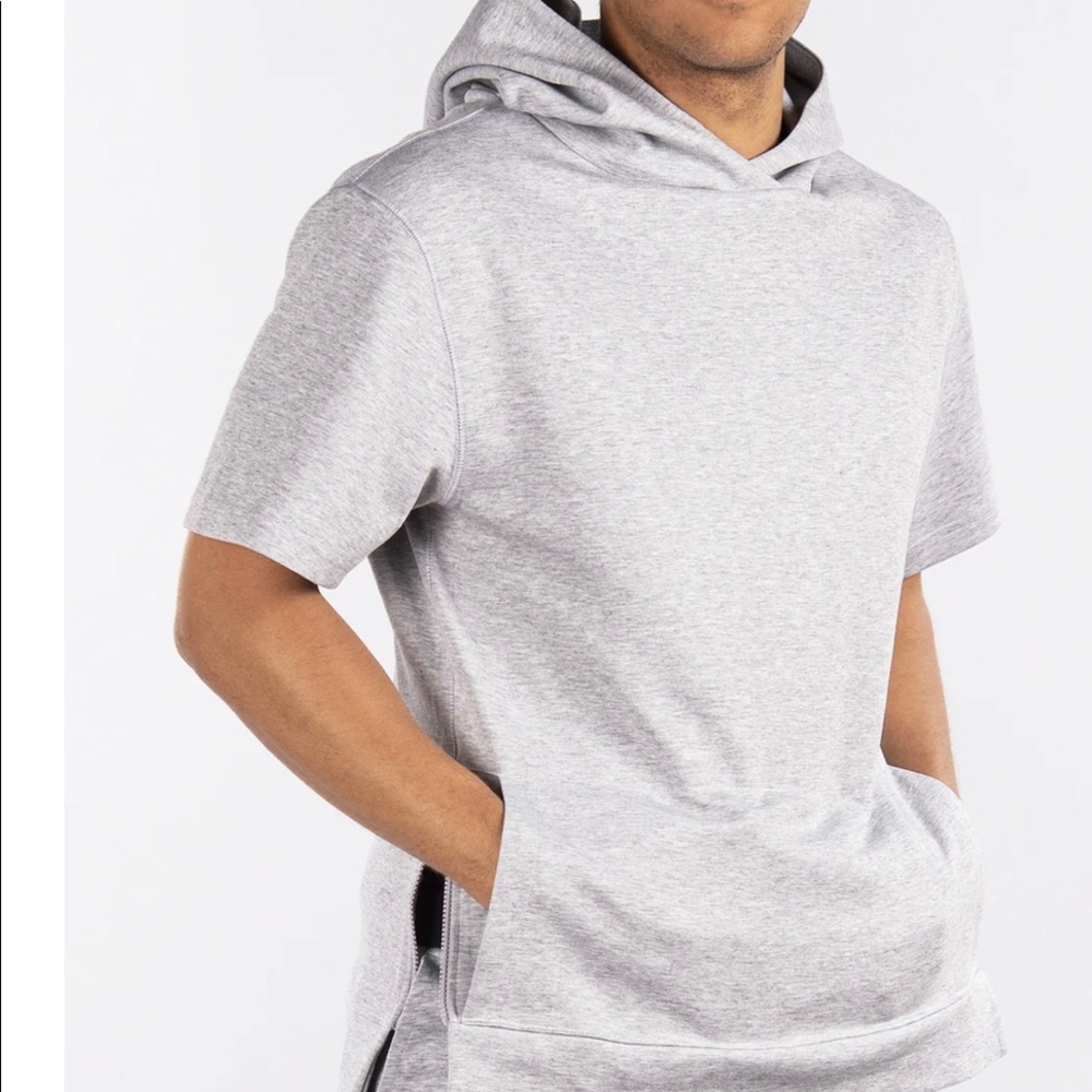 Side zip pullover hoodie.